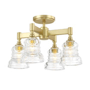 Gregory 4 Light 17.25" Semi Flush Mount in Aged Brass