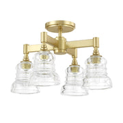 Gregory 4 Light 17.25" Semi Flush Mount in Aged Brass
