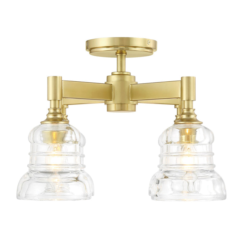 Gregory 4 Light 17.25" Semi Flush Mount in Aged Brass