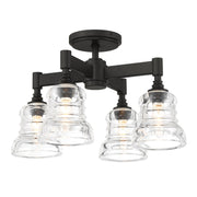 Gregory 4 Light 17.25" Semi Flush Mount in Matte Black