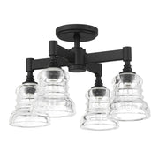 Gregory 4 Light 17.25" Semi Flush Mount in Matte Black