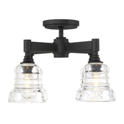 Gregory 4 Light 17.25" Semi Flush Mount in Matte Black