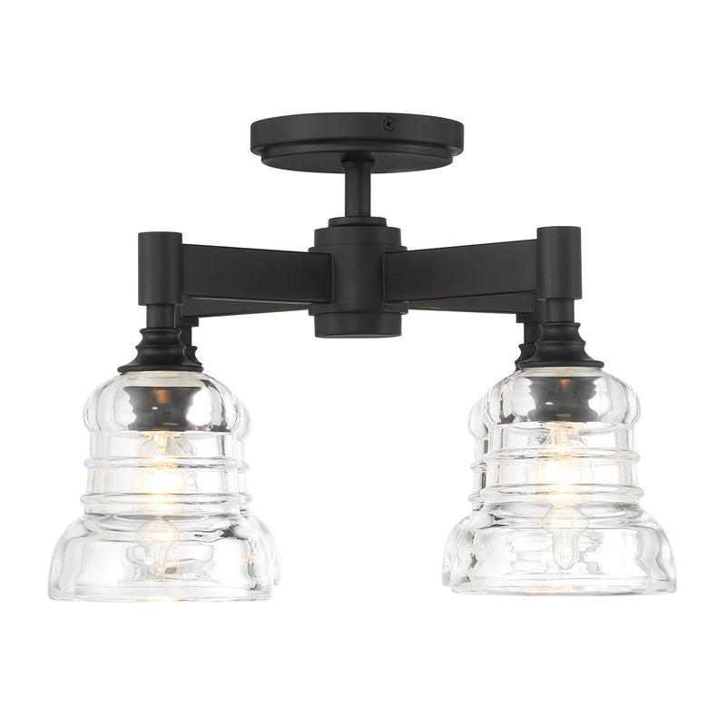 Gregory 4 Light 17.25" Semi Flush Mount in Matte Black