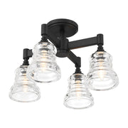Gregory 4 Light 17.25" Semi Flush Mount in Matte Black