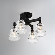 Gregory 4 Light 17.25" Semi Flush Mount in Matte Black in a room setting