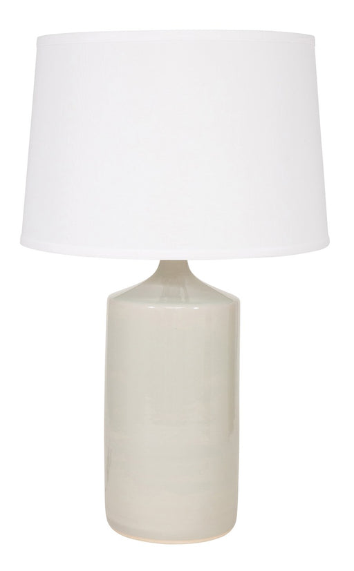 Scatchard 26" Stoneware Table Lamp with 16" White Linen Shade in Gray Gloss