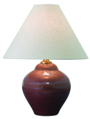 Scatchard 22" Stoneware Table Lamp with 17" Tapered Shade in Iron Red