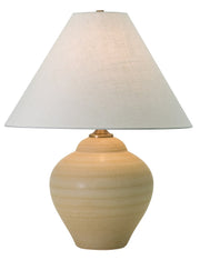 Scatchard 22" Stoneware Table Lamp with 17" Tapered Shade in Oatmeal