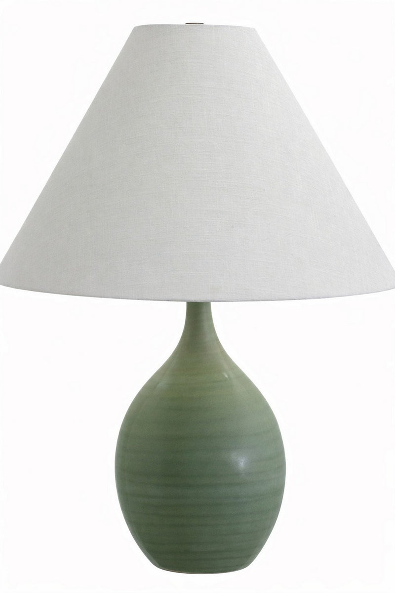 Scatchard 22.5" Stoneware Table Lamp (GS300) in Green Matte