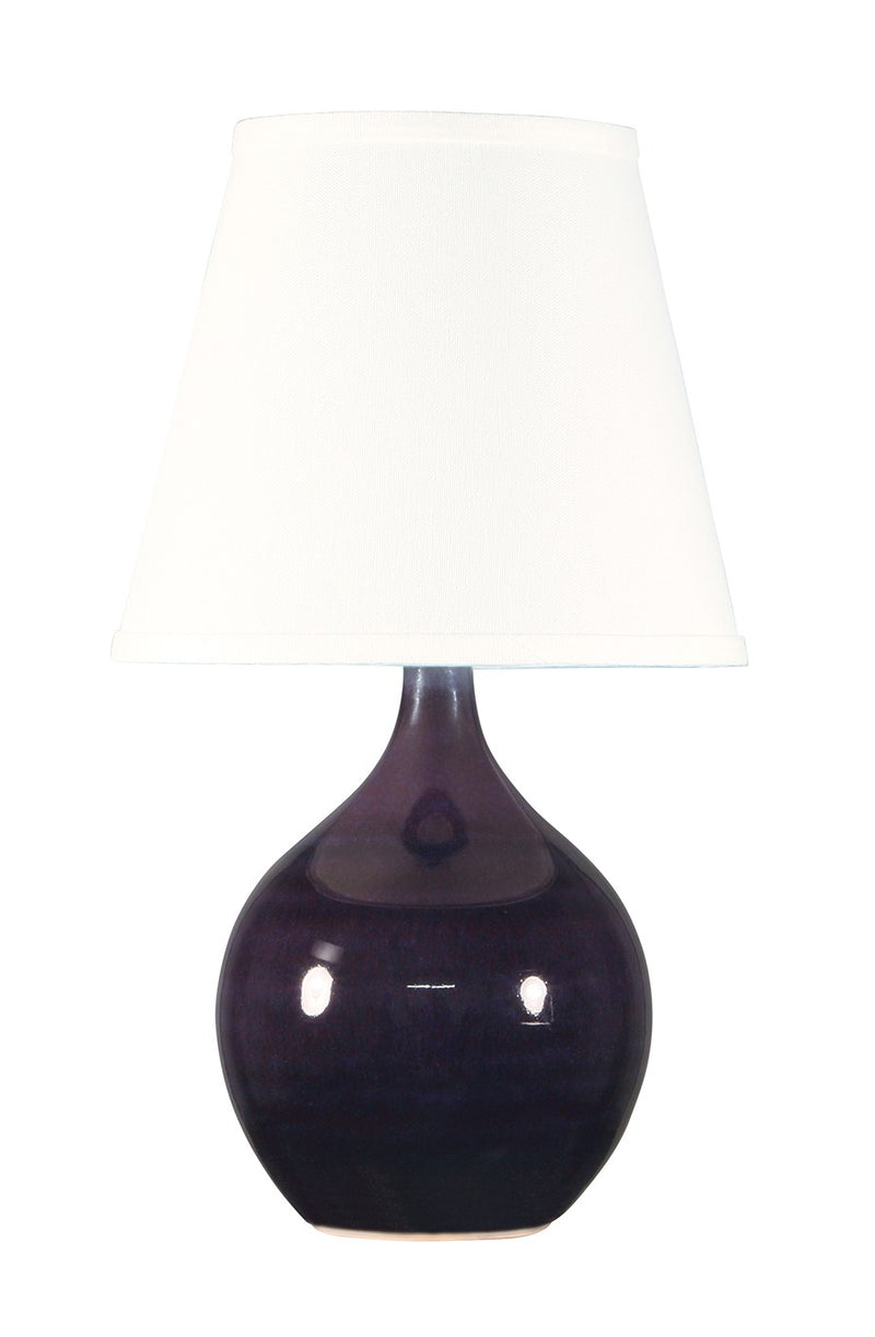 Scatchard 13.5" Stoneware Mini Accent Lamp in Eggplant