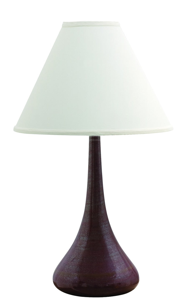 Scatchard 26" Stoneware Table Lamp with 17" Tapered Shade in Iron Red