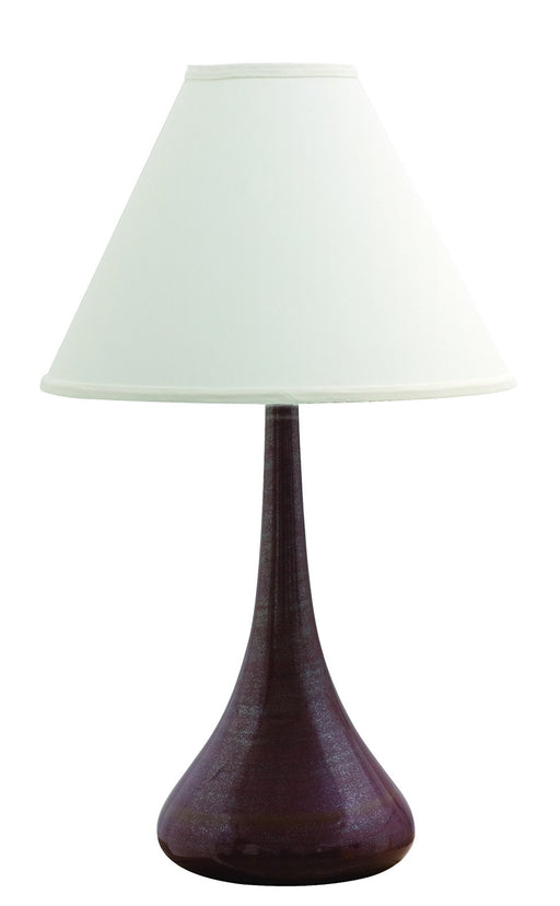 Scatchard 26" Stoneware Table Lamp with 17" Tapered Shade in Iron Red