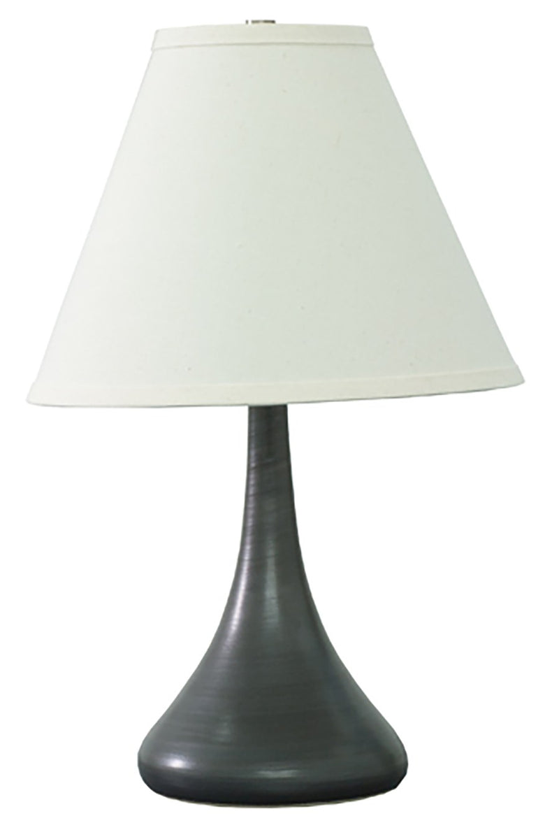 Scatchard 19" Stoneware Table Lamp with 12" Tapered Shade in Black Matte