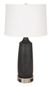 Scatchard 26" Table Lamp with Metal USB Base in Black Matte