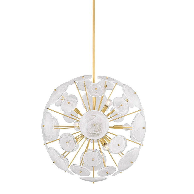 Tamara 9-Light Chandelier in Aged Brass