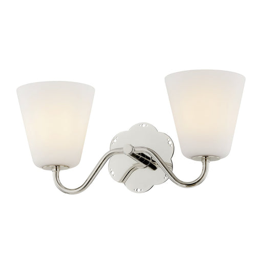 Leonella 2-Light Bath Vanity Light in Polished Nickel