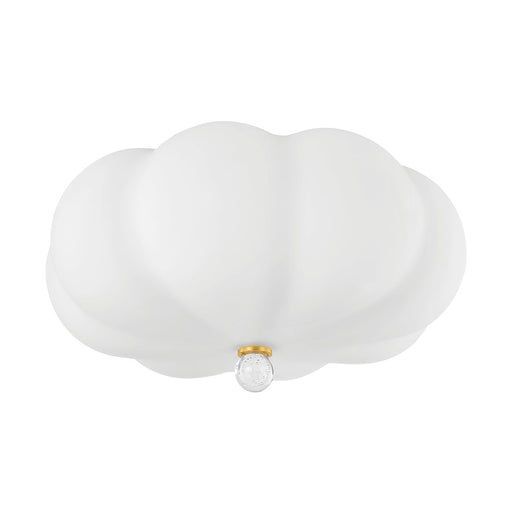 Demille 3-Light Flush Mount in Aged Brass