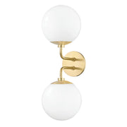 Stella 2-Light Bath Vanity Light in Aged Brass