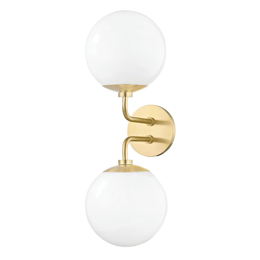 Stella 2-Light Bath Vanity Light in Aged Brass