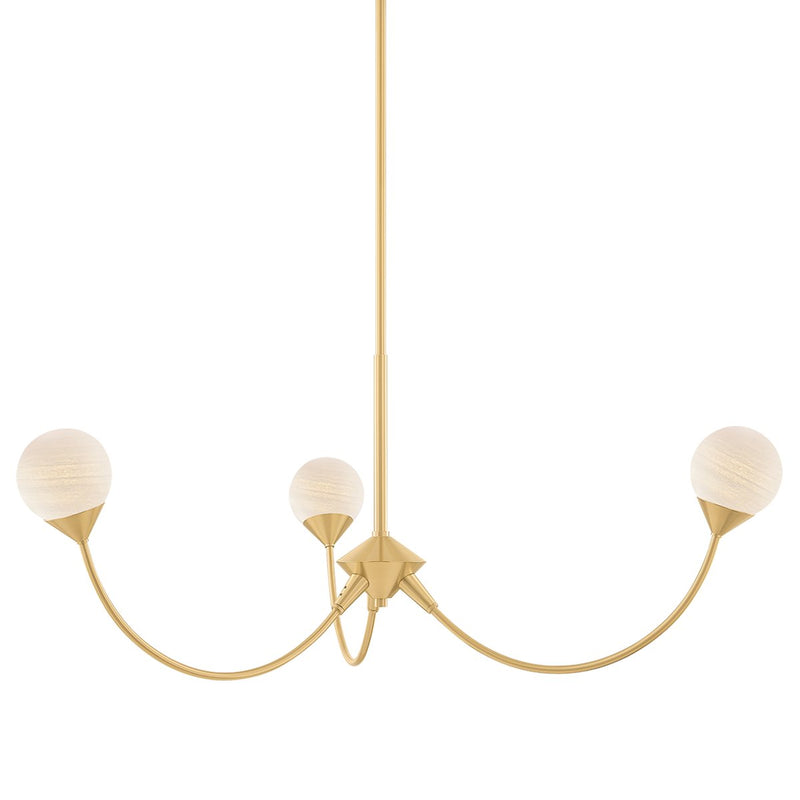 Natasha 3-Light Chandelier in Aged Brass