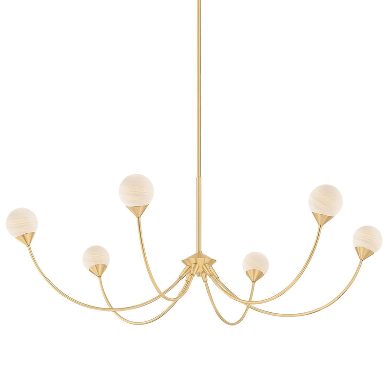 Natasha 6-Light Chandelier in Aged Brass
