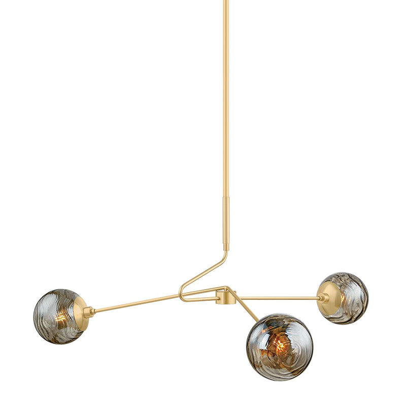 Nyla 3-Light Chandelier in Aged Brass