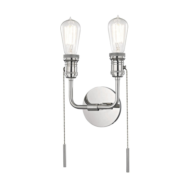 Lexi 2-Light Wall Sconce in Polished Nickel