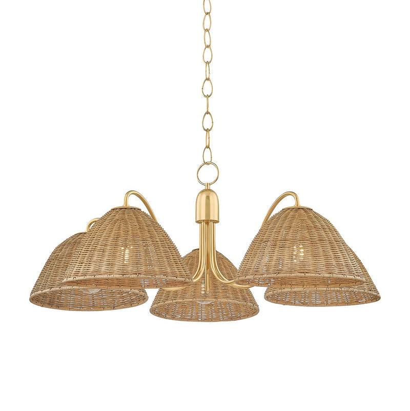 Katniss 5-Light Chandelier in Aged Brass