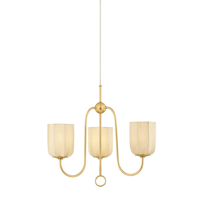 Samantha 3-Light Chandelier in Aged Brass