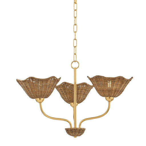 Kehlani 3-Light Chandelier in Aged Brass