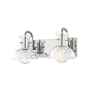 Riley 2-Light Bath Vanity Light in Polished Nickel