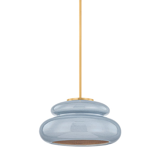 Pia Pendant in Aged Brass / Ceramic Chateau Crackle