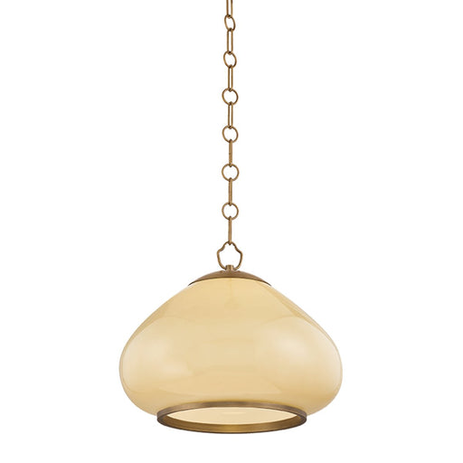 Maliah Large Pendant in Patina Brass