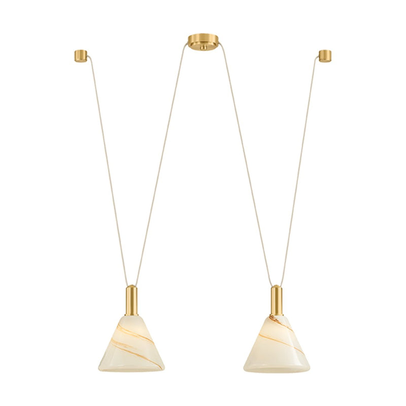 Eileen 2-Light Linear Pendant in Aged Brass
