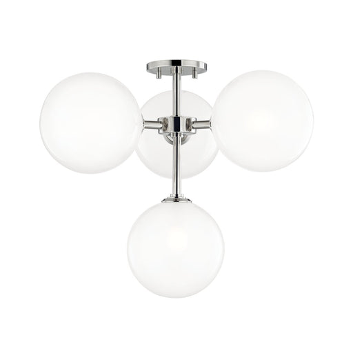 Ashleigh 4-Light Semi-Flush Mount in Polished Nickel