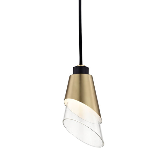 Angie Mini Pendant in Aged Brass / Black