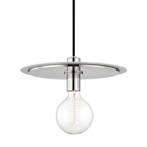 Milo Large Pendant in Polished Nickel / White