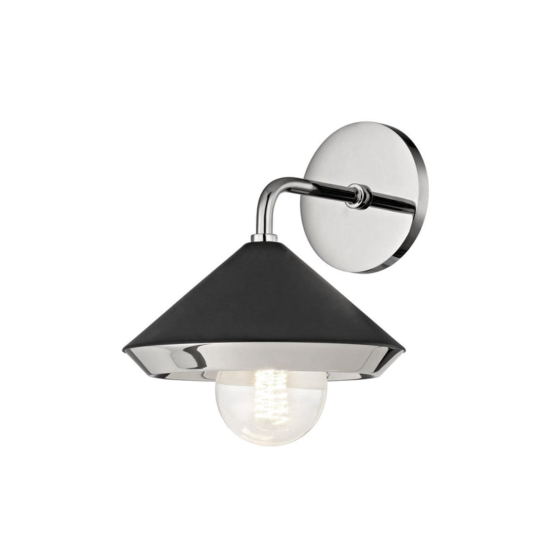 Marnie Wall Sconce in Polished Nickel / Black