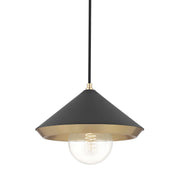 Marnie Large Pendant in Aged Brass / Black