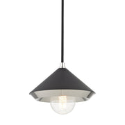 Marnie Small Pendant in Polished Nickel / Black