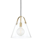 Karin Large Pendant in Aged Brass