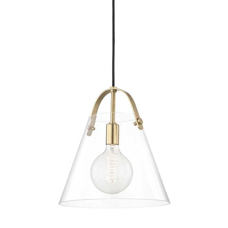 Karin Large Pendant in Aged Brass