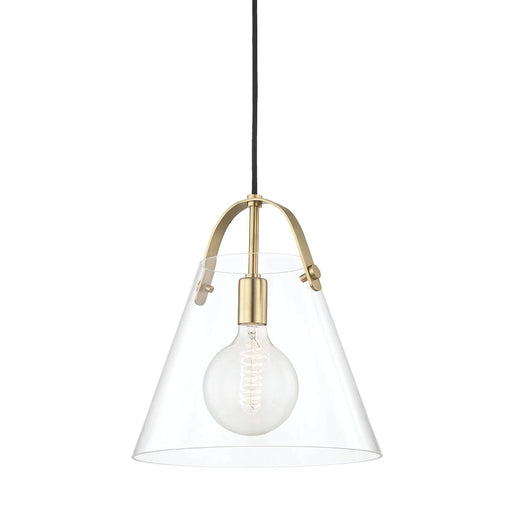 Karin Large Pendant in Aged Brass