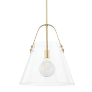 Karin Extra Large Pendant in Aged Brass