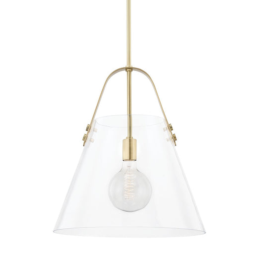 Karin Extra Large Pendant in Aged Brass