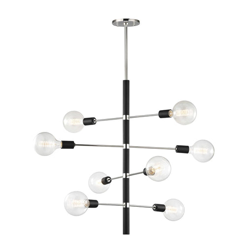 Astrid 8-Light Chandelier in Polished Nickel / Black