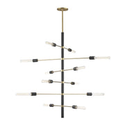 Astrid 12-Light Chandelier in Aged Brass / Black