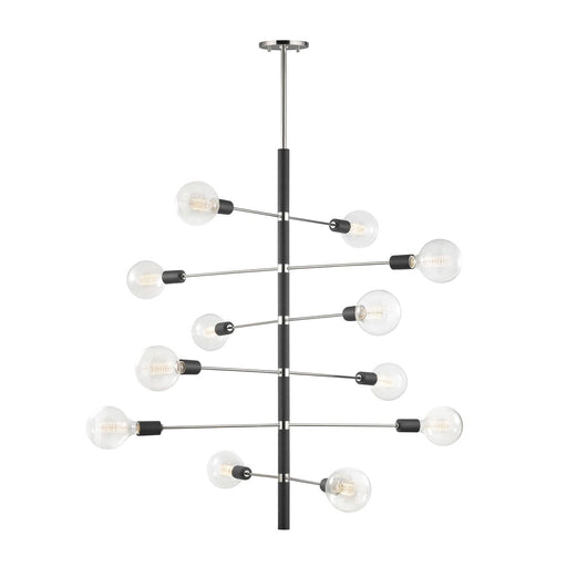 Astrid 12-Light Chandelier in Polished Nickel / Black