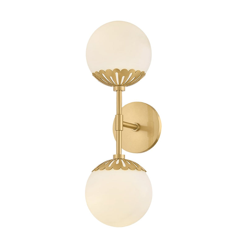 Paige 2-Light Wall Sconce in Aged Brass