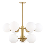 Paige 9-Light Chandelier in Aged Brass